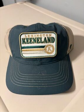 Lexington Keeneland Teal and Beige Trucker Hat